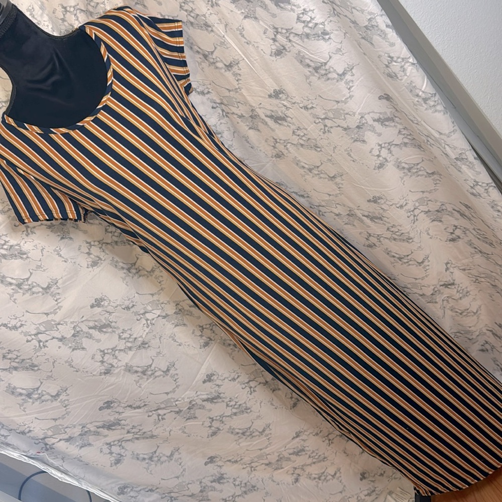 Nautical maxi stripped dress
